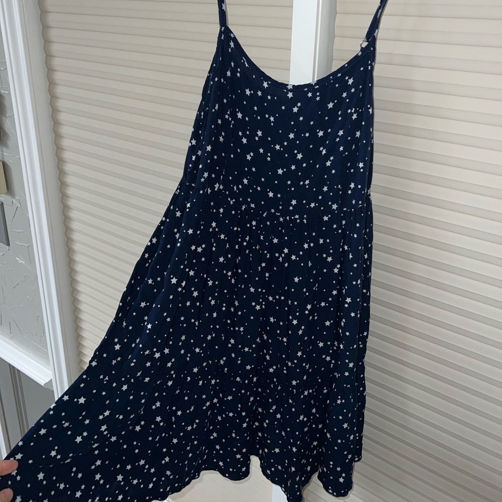 Altered State Spaghetti Strap Shirt Navy Blue with White Stars
